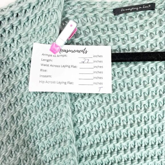 Do Everything In Love Womens Blue Chunky Knit Cardigan Sweater One Size - Picture 6 of 6